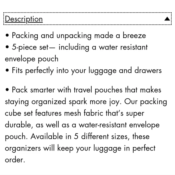 Calpak Astrology Packing Cubes- 5 Pieces - Picture 5 of 9